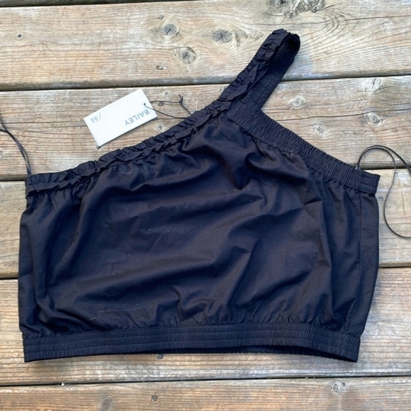 Bailey44 Casual One Shoulder Crop Top Womenswear Black L - Picture 1 of 3